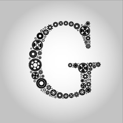 Gear Silhouette Alphabet , G