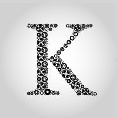Gear Silhouette Alphabet , K