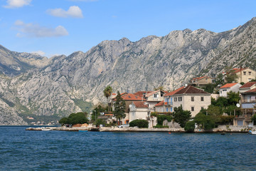 Fototapeta na wymiar Beautiful landscape of the Bay of Kotor in Montenegro