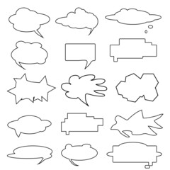 Collection of different shaped speech bubbles