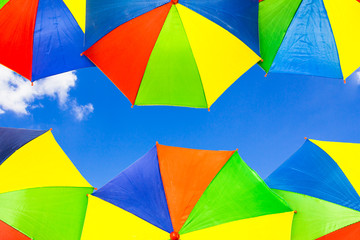 umbrella on blue sky with cloud