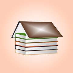 House made of books - vector illustration