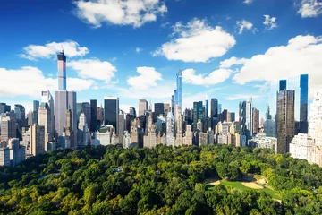 Washable wall murals Central Park New York City - central park view to manhattan at sunny day