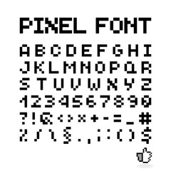 Fototapeta premium Pixel Font, Isolated Vector Letters, Alphabet