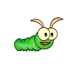 cartoon worm smiling