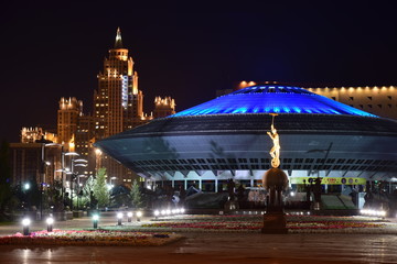 A night view in Astana, Kazakhstan