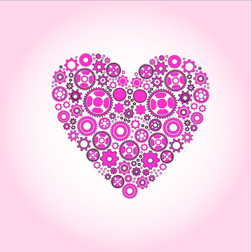 vector symbol love hearts (gear)