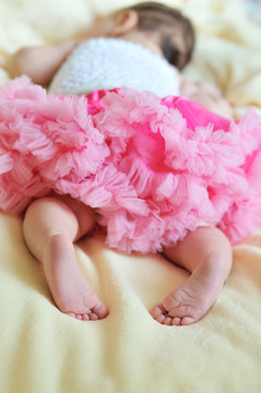 baby girl is sleeping
