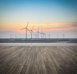 the scenery of offshore wind farms