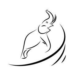 Vector image of an elephant