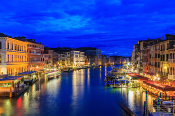 Fototapeta na wymiar Grand Canal at night, Venice Italy