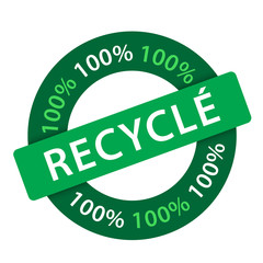 Tampon "100% Recyclé" (écologique naturel)