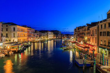 Fototapeta na wymiar Grand Canal at night, Venice Italy