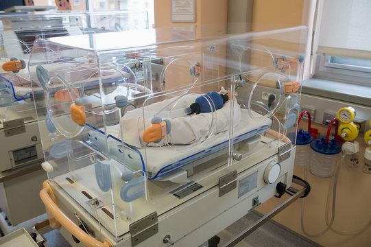 Incubator in intensive care unit in hospital