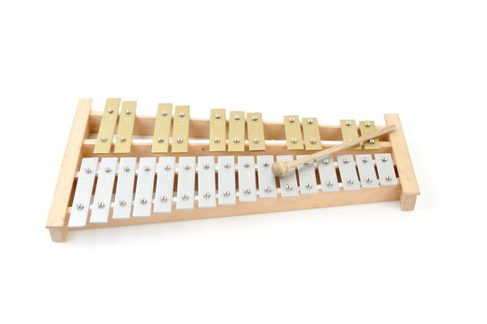 Glockenspiel isolated on white