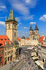 Obraz premium Tyn Cathedral & Clock Tower, Prague Czech Republic