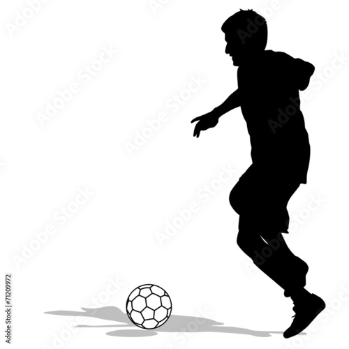 "silhouettes of soccer players with the ball. Vector illustration