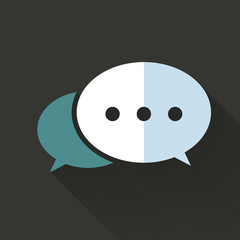 colorful flat design speech bubble icon