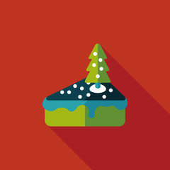 Christmas cake flat icon with long shadow,eps10