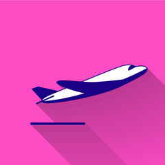 colorful flat design plane icon