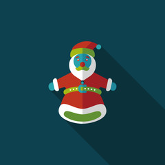 Santa Claus hand puppet flat icon with long shadow,eps10