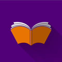 colorful flat design open book icon