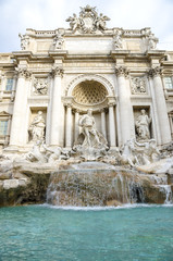 Fototapeta na wymiar Wide angle view of The Famous Trevi Fountain, rome, Italy.