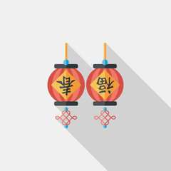 Chinese New Year flat icon with long shadow,eps10, Chinese festi