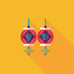 Chinese New Year flat icon with long shadow,eps10, Chinese festi