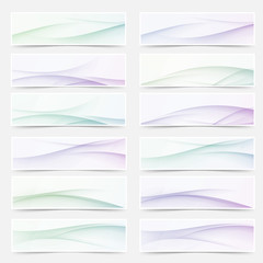 Swoosh wave lines smooth headers mega set
