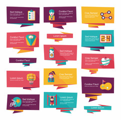 sport flat banner background set