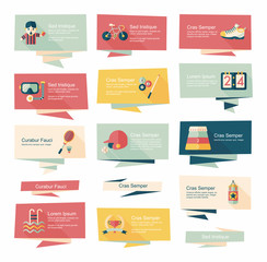 sport flat banner background set