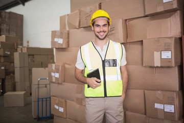 Portrait of worker in warehouse