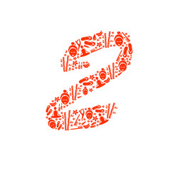 Abstract vector number 2 made from Icon Spa - numbers set