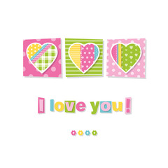 three hearts I love you card