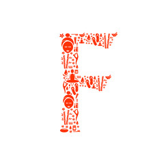Abstract vector alphabet - F made from Icon Spa - alphabet set.