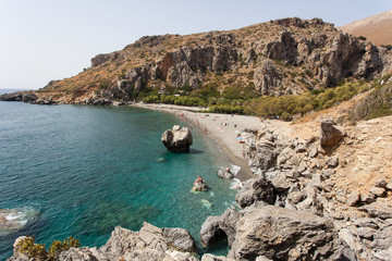 Blick von oben auf die Bucht von Preveli - Kreta - Griechenland