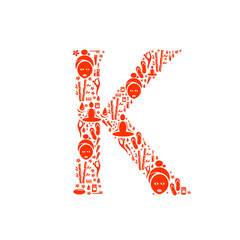 Abstract vector alphabet - K made from Icon Spa - alphabet set.