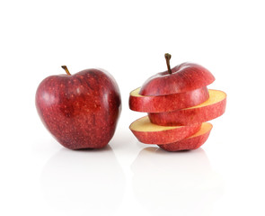 Red apple on a white background