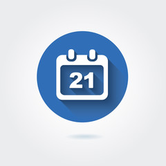 Flat icon - calendar with date. Vector