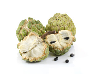 Custard apple isolated on white background,annona