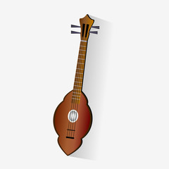 Thai folk style wooden guitar the Thai country music instrument