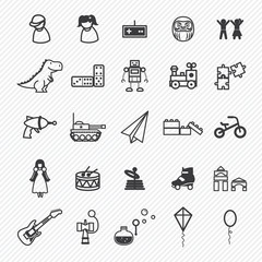 Toy icons set.illustration eps10
