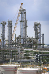 Fototapeta na wymiar Refinery plant with sky
