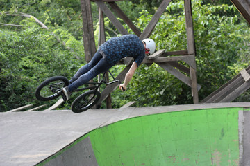 Naklejka premium Extreme BMX jumping Park in Krasnodar