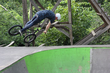 Naklejka premium Extreme BMX jumping Park in Krasnodar