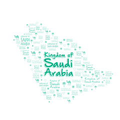 Naklejka premium Saudi Arabia Map with beautiful Pattern