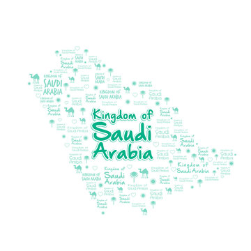 Saudi Arabia Map with beautiful Pattern