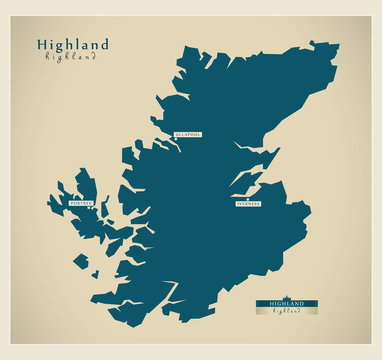 Modern Map - Highland UK
