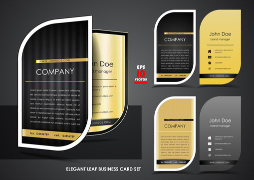 Elegant leaf business card set